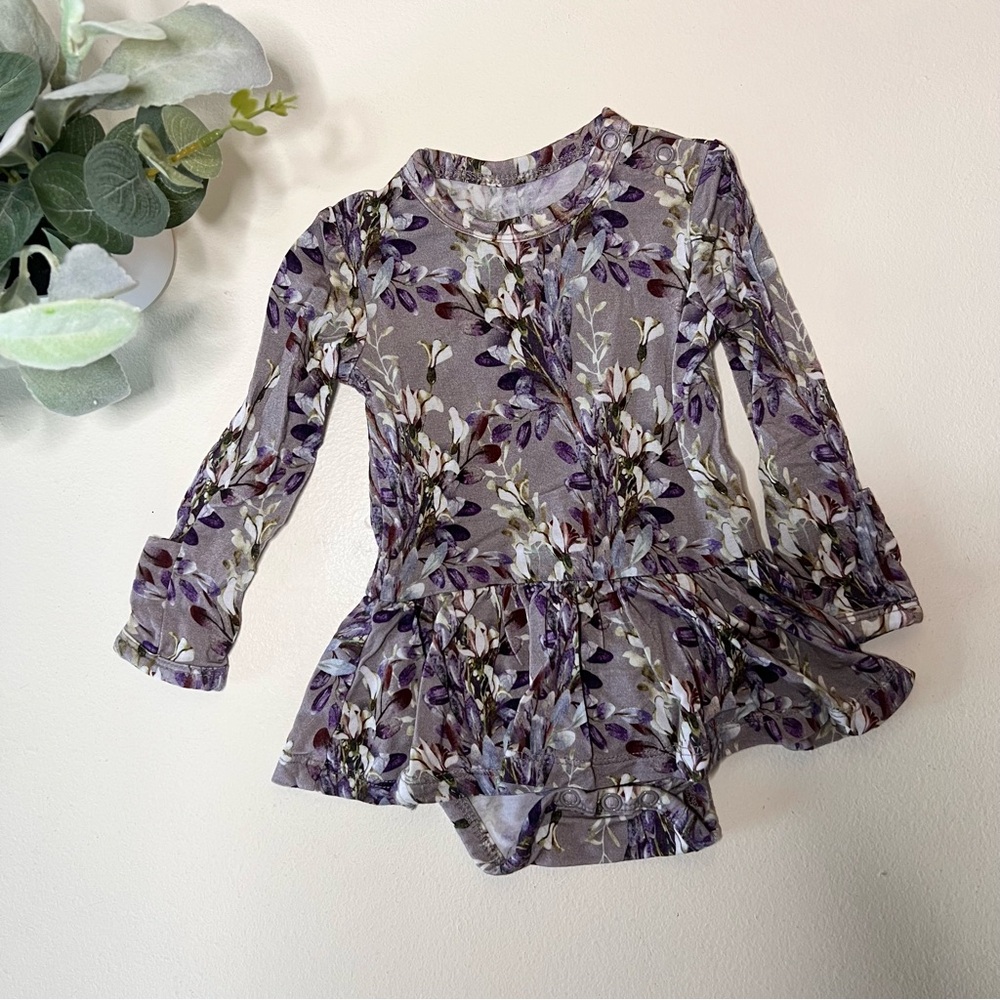 Posh Peanut Trinity Floral L/S Twirl Skirt Bodysuit